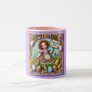 VINTAGE GIRL~ Very Sweet Two-Tone Coffee Mug