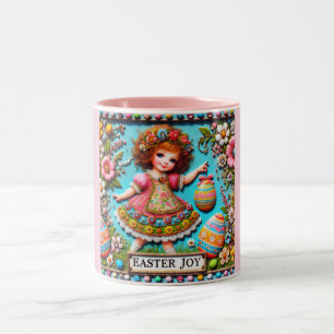VINTAGE GIRL~ Very Sweet Two-Tone Coffee Mug
