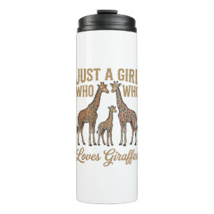 Vintage Girl Who Loves Giraffes Shirt Design_1 Thermal Tumbler