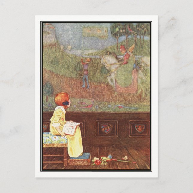 Vintage Girl with Book by Millicent Sowerby Postcard (Front)