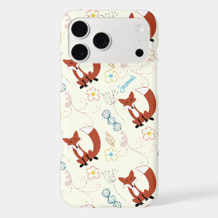 Vintage Girl Woodland Animals Fox Pattern