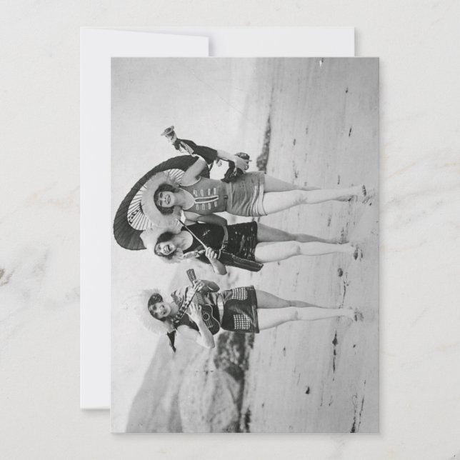 Vintage Girlfriends Singing on the Beach (Front)