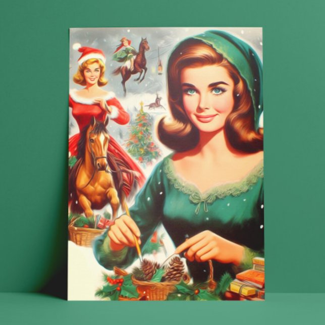 Vintage Girls Christmas  Postcard (Creator Uploaded)