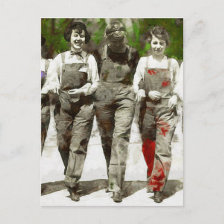 Vintage Girls - Fun, Feminist Art Postcard