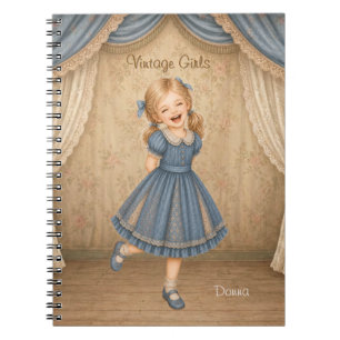 Vintage Girls Notebook with Donna Happy Laughing