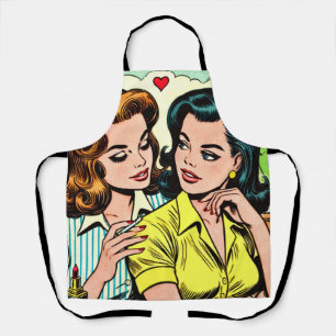 Vintage Girls Romance Comics Apron