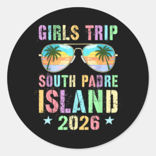 Vintage Girls Trip South Padre Island 2026 Travel Classic Round Sticker