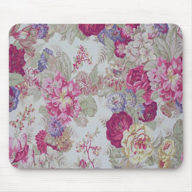 Vintage Girly Elegant Pink Roses Mouse Pad (Front)