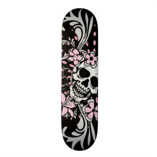 Vintage Girly Skull Skateboard