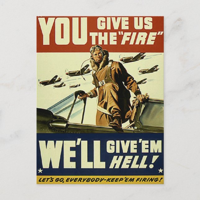 Vintage Give'em Hell Postcard (Front)