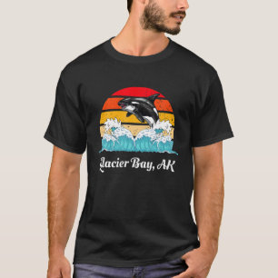 Vintage Glacier Bay AK Distressed Orca Killer Whal T-Shirt
