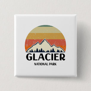 Vintage Glacier National Park 15 Cm Square Badge