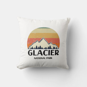 Vintage Glacier National Park Cushion