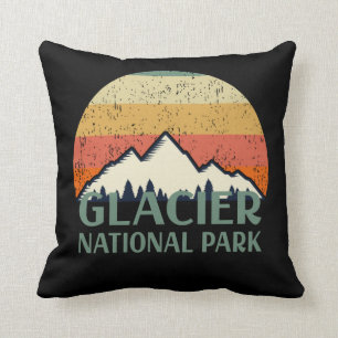 Vintage Glacier National Park Cushion