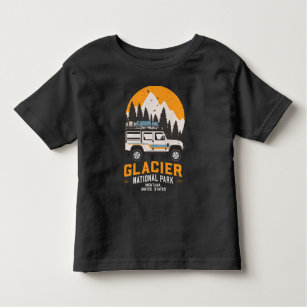 Vintage Glacier National Park Road Trip Montana Toddler T-Shirt