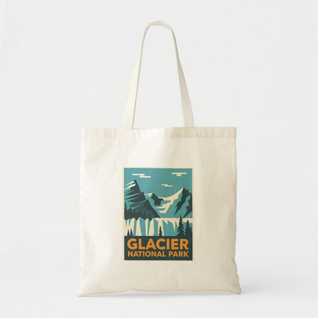 Vintage Glacier National Park Tote Bag (Front)