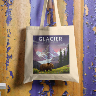 Vintage Glacier National Park Tote Bag