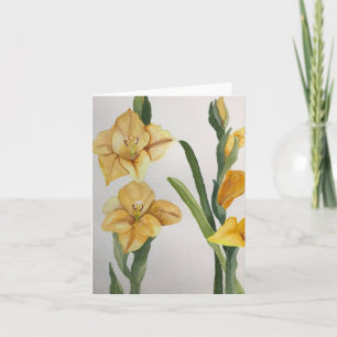 Vintage Gladiolus - Blank inside Greeting Card 
