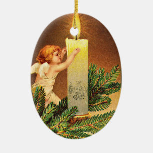 Vintage, Glaedelig, 1906 Norwegian, Ceramic Ornament