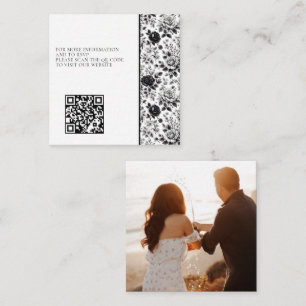 Vintage Glam Floral Photo QR Code Enclosure Card