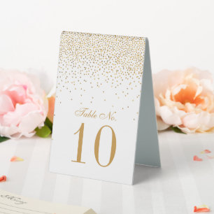 Vintage Glam Gold Confetti Wedding Table Number