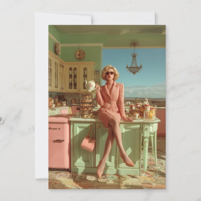 Vintage Glam in the Kitchen Invitation (Front)