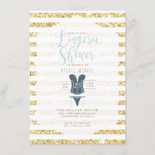 Vintage Glam Lingerie Shower Invite