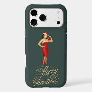 Vintage glam pin-up Christmas gal