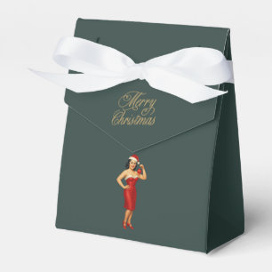 Vintage glam pin-up Christmas gal Favour Box
