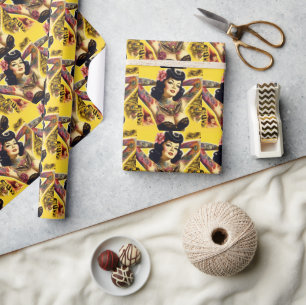 Vintage Glam Pin-up Wrapping Paper