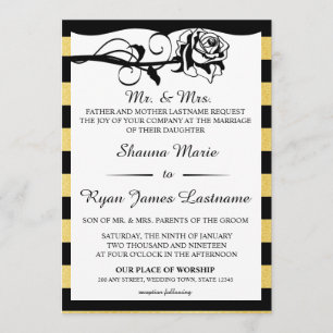 Vintage Glam Rose Invitation