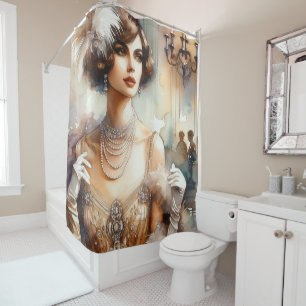 Vintage Glamour Art Deco Shower Curtain