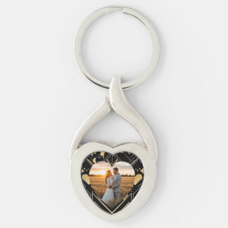 Vintage Glamour Art Deco Wedding Metal Keychain
