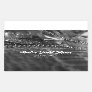Vintage Glamour Diamonds & Pearls Elegant Favour Rectangular Sticker