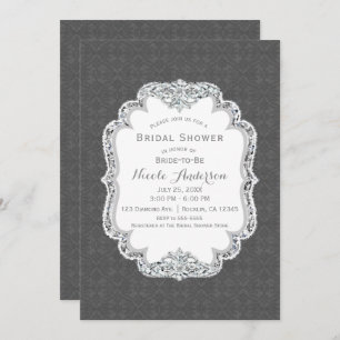 Vintage Glamour Elegant Bling Chic Bridal Shower Invitation