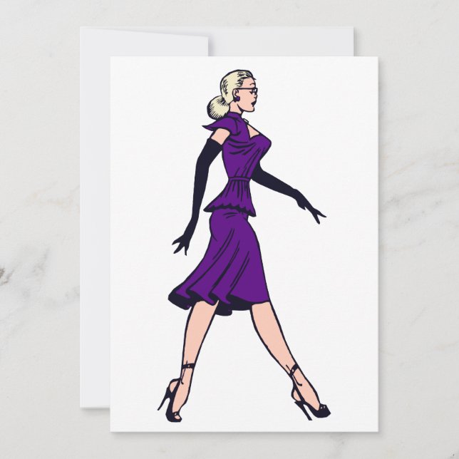 Vintage Glamour Girl, Blonde Secretary Invitation (Front)