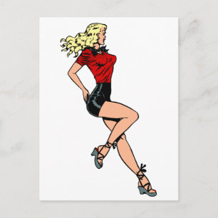 Vintage Glamour Girl Next Door, Blonde Blombshell Postcard