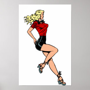 Vintage Glamour Girl Next Door, Blonde Blombshell Poster