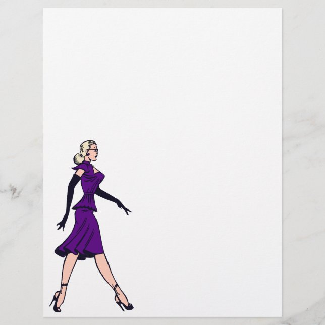 Vintage Glamour Girl, Retro Blonde Secretary (Front)