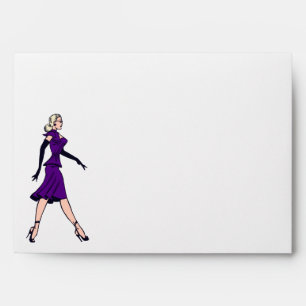 Vintage Glamour Girl, Retro Blonde Secretary Envelopes