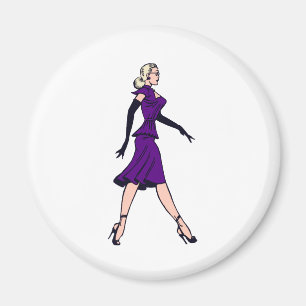 Vintage Glamour Girl, Retro Blonde Secretary Magnet