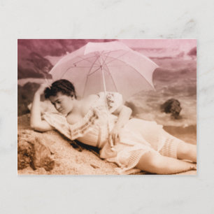 Vintage glamour portrait postcard