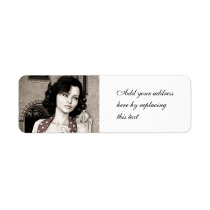 Vintage Glamour Woman Portrait Art Return Address Label