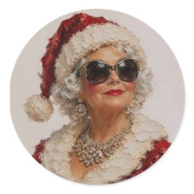 Vintage Glamourous Santa Lady Christmas