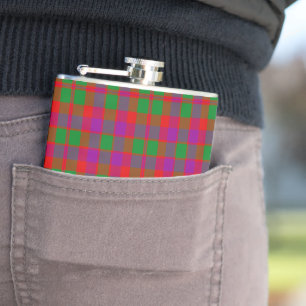 Vintage Glasgow City Scottish Tartan Plaid Hip Flask