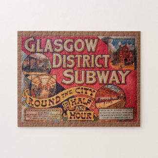 Vintage Glasgow City Subway Poster Jigsaw Puzzle