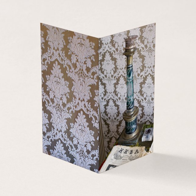 Vintage glass candleholder business card (Outside)