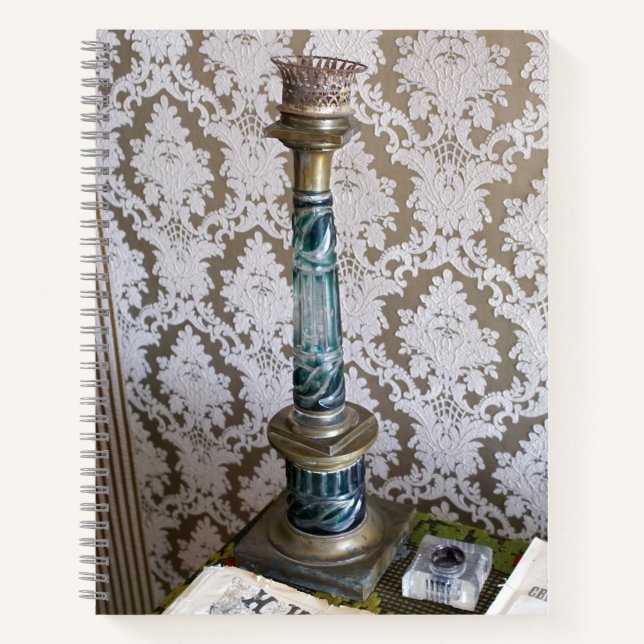 Vintage glass candleholder notebook (Front)