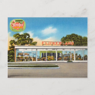 Vintage Glass Greenhouse, Flowerland Postcard