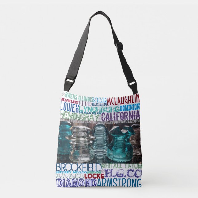 Vintage GLASS INSULATORS Collectors Tote (Front)